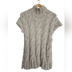 Handknit Short Sleeve Turtleneck Sweater